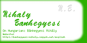 mihaly banhegyesi business card