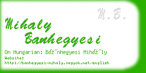 mihaly banhegyesi business card